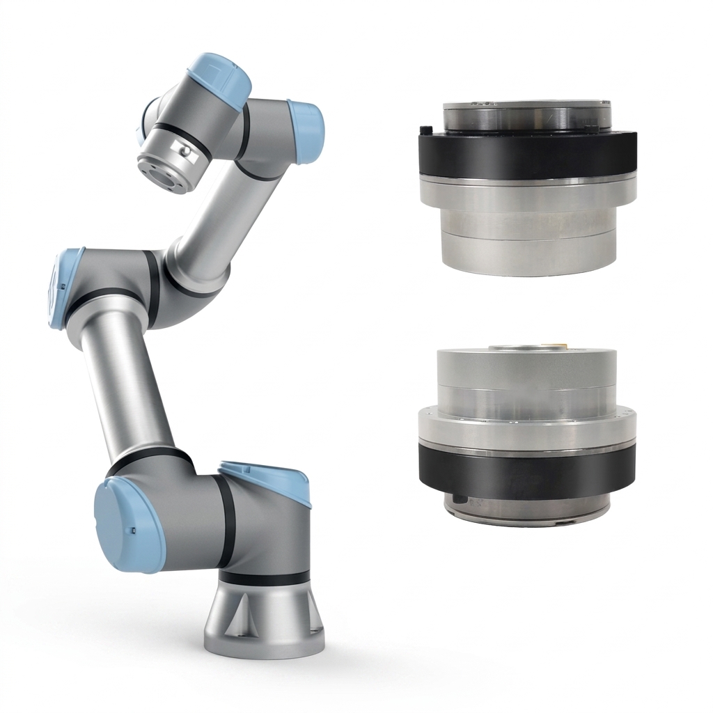 Robot arm beside two cylindrical integrated joint modules